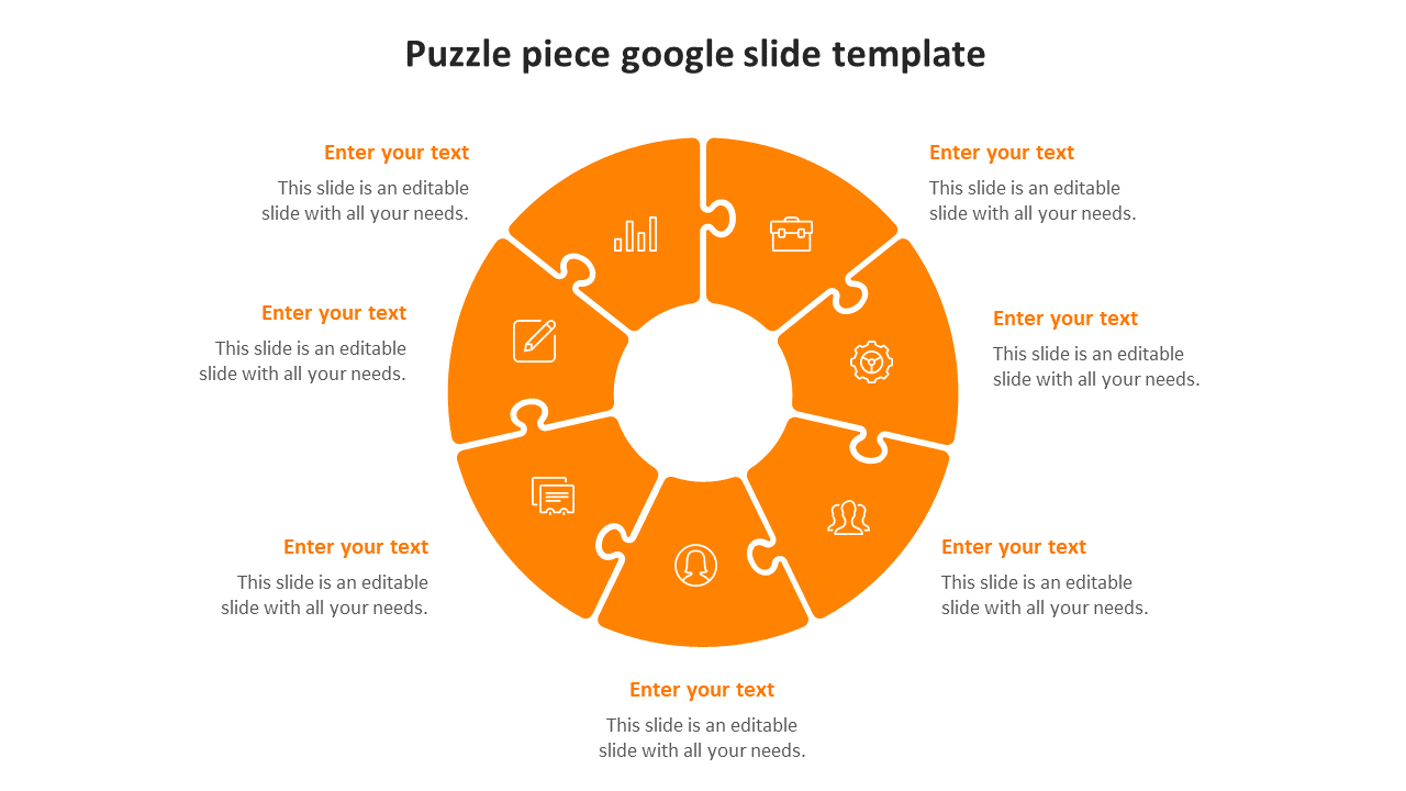 Free - Puzzle Piece Google Slide Template With Seven Node